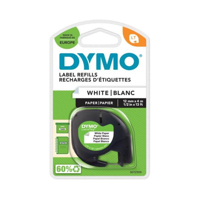 Páska Dymo pre Letratag papierová biela 12mm x 4m Páska Dymo pre Letratag papierová biela 12mm x 4m