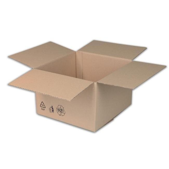 Krabica s klopou + recyklačné znaky 300x200x100 mm Krabica s klopou + recyklačné znaky 300x200x100 mm