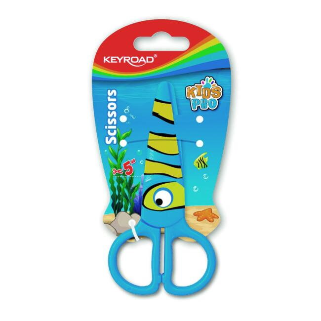 Školské nožnice KEYROAD fish blister modré Školské nožnice KEYROAD fish blister modré