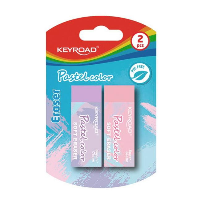Guma KEYROAD 2 ks pastel blister mix farieb Guma KEYROAD 2 ks pastel blister mix farieb