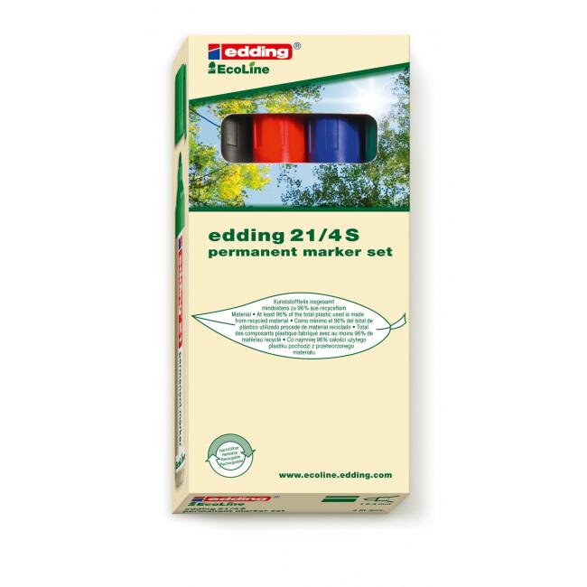 Sada permanentných popisovačov edding 21/4S Sada permanentných popisovačov edding 21/4S