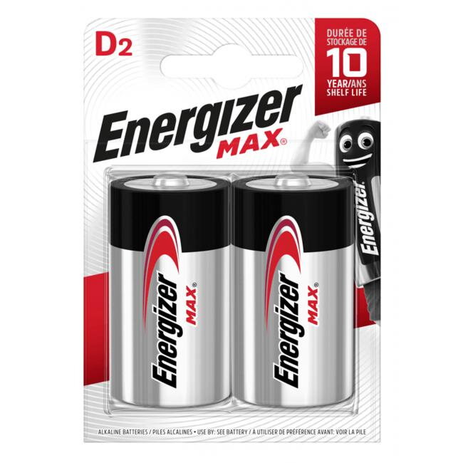 Batéria alkalická Energizer Max 1,5 V, typ D, 2 ks Batéria alkalická Energizer Max 1,5 V, typ D, 2 ks