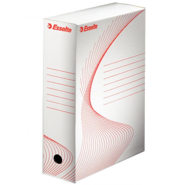 Archívny box Esselte 100mm biely/červený Archívny box Esselte 100mm biely/červený
