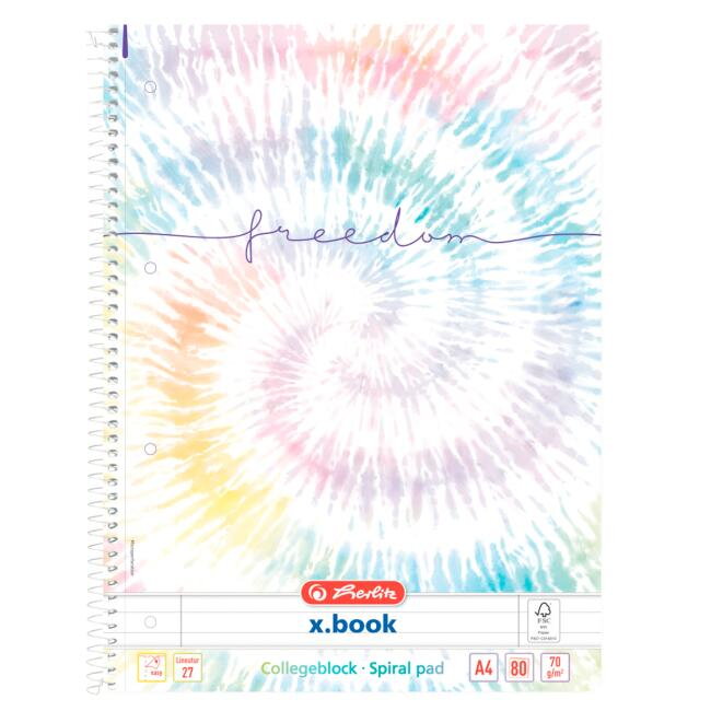Blok poznámkový Herlitz A4, 80 listov, linajkový, New Batik Freedom Blok poznámkový Herlitz A4, 80 listov, linajkový, New Batik Freedom