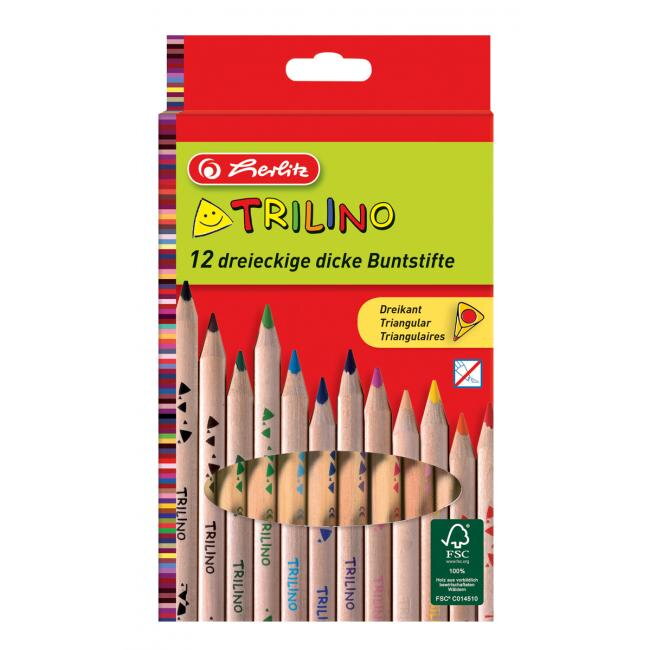 Farbičky Herlitz Trilino trojhranné 12 farieb Farbičky Herlitz Trilino trojhranné 12 farieb