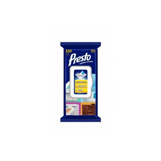 Presto univerzálne čistiace vlhčené utierky 120ks Presto univerzálne čistiace vlhčené utierky 120ks