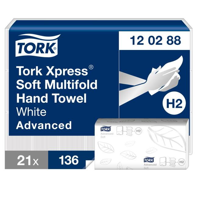 Papierové utierky skladané 2-vrstv. TORK Advanced interfold H2 (21bal.)