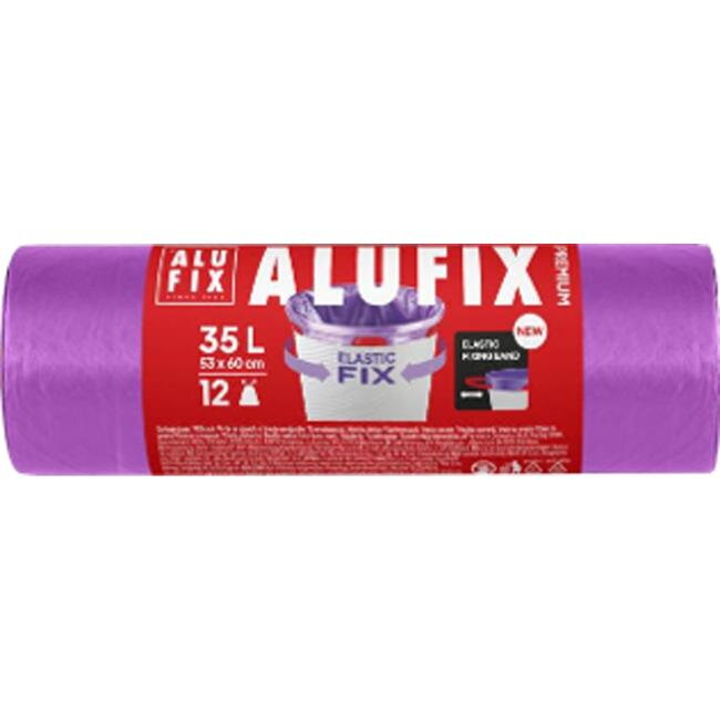 Vrecia na odpad zaťahovacie Elastic FIX LDPE 53x60cm 35 ℓ/12pcs fialové Vrecia na odpad zaťahovacie Elastic FIX LDPE 53x60cm 35 ℓ/12pcs fialové