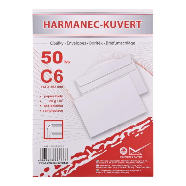 Poštové obálky C6 samolepiace, 50 ks Poštové obálky C6 samolepiace, 50 ks