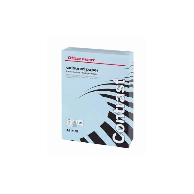 Farebný papier Office Depot A4, pastelová modrá, 80 g/m2 Farebný papier Office Depot A4, pastelová modrá, 80 g/m2
