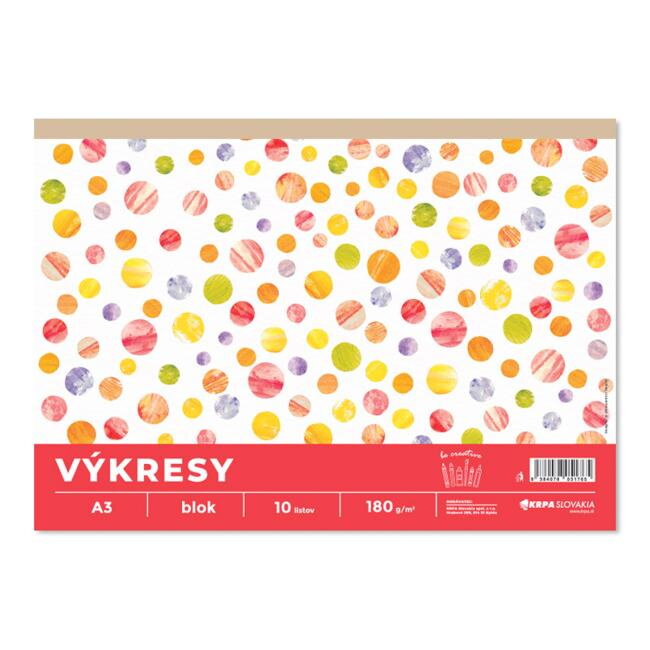 Výkresy 180g, A3 10 ks v bloku Výkresy 180g, A3 10 ks v bloku
