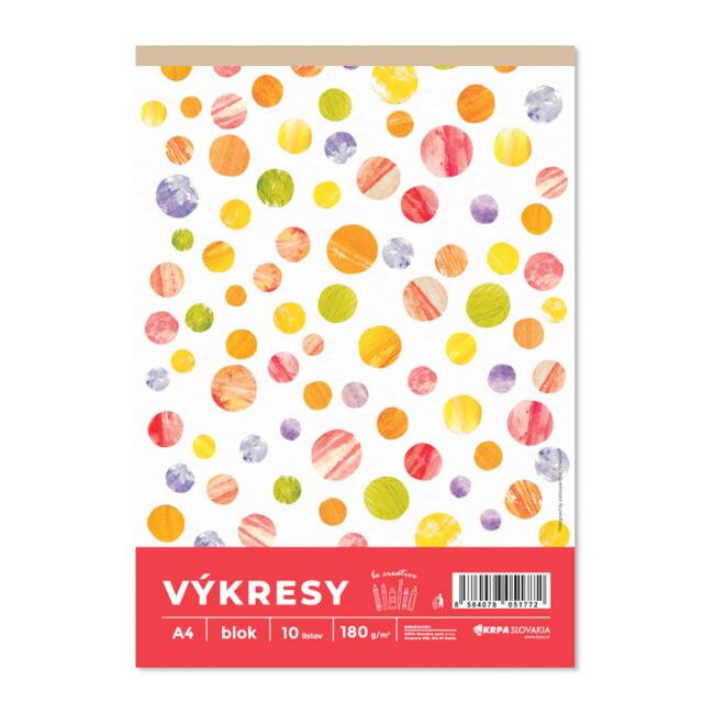 Výkresy 180g, A4 10 ks v bloku Výkresy 180g, A4 10 ks v bloku