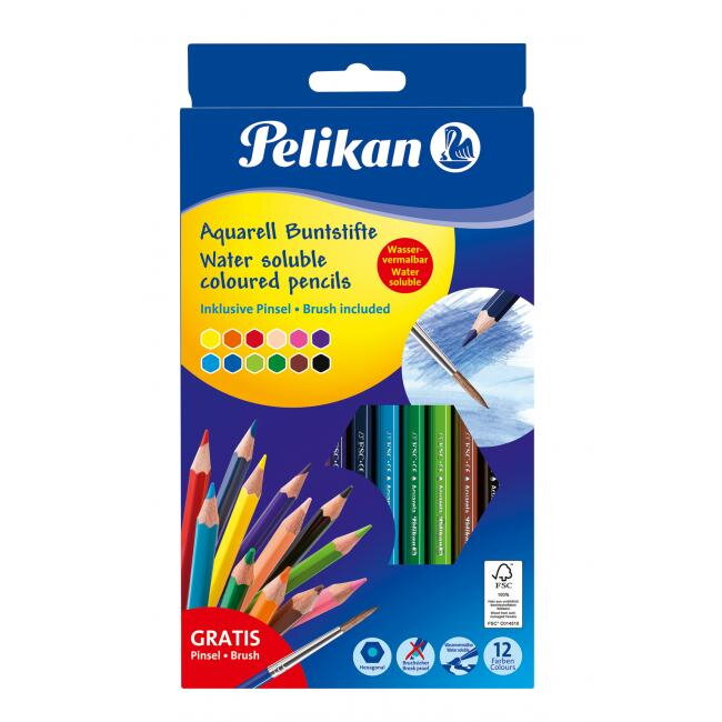 Farbičky Pelikan akvarelové 12 ks Farbičky Pelikan akvarelové 12 ks