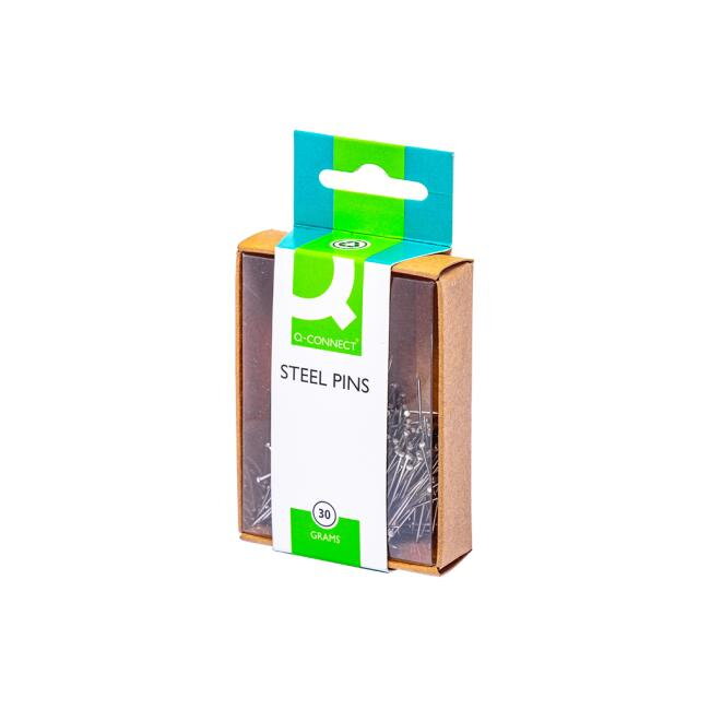 Dekoračné špendlíky Q-CONNECT strieborné 30mm Dekoračné špendlíky Q-CONNECT strieborné 30mm