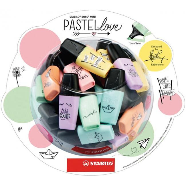 Zvýrazňovač STABILO Boss mini pastel displej 50ks Zvýrazňovač STABILO Boss mini pastel displej 50ks