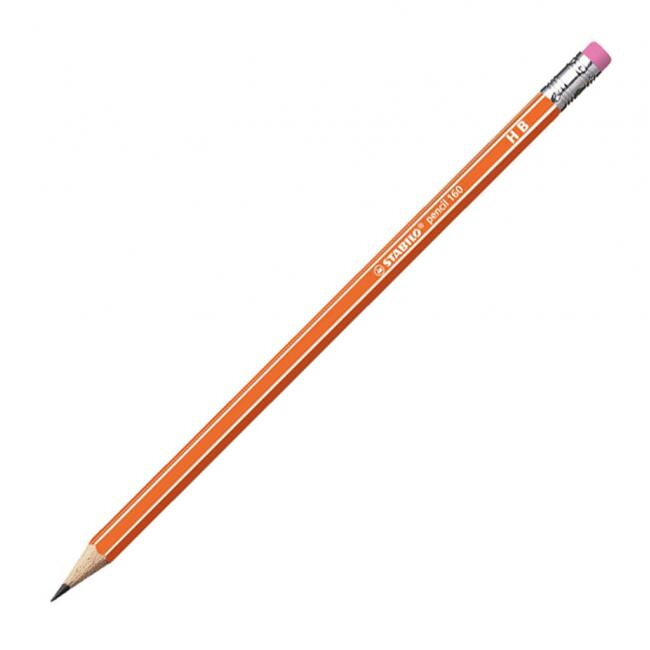 Ceruzka STABILO 160 HB s gumou oranžová 12ks Ceruzka STABILO 160 HB s gumou oranžová 12ks